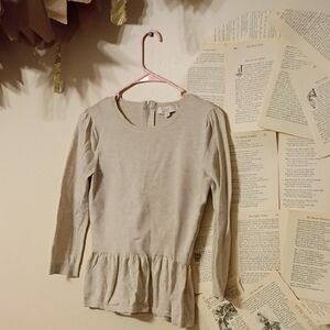 LOFT Neutral Peplum Sweater